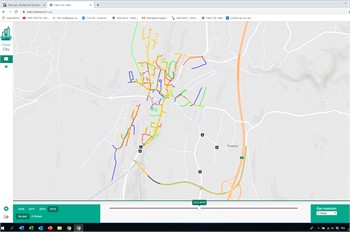 Using Cortexia’s web-based customer interface, city administrators can pull up the current condition on visualized maps in real time. 