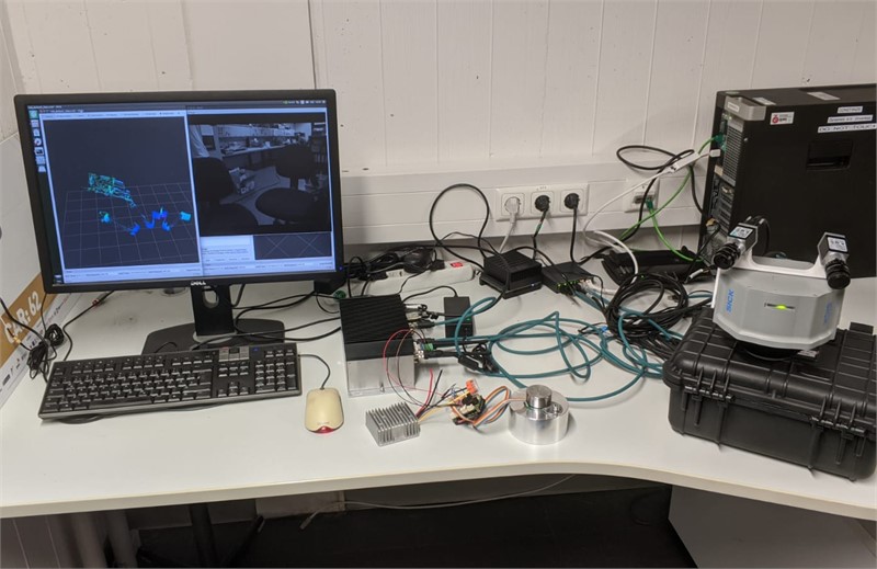 <p>Provisional test setup in the lab - the embedded system serves as the brain of the self-driving system.</p>
